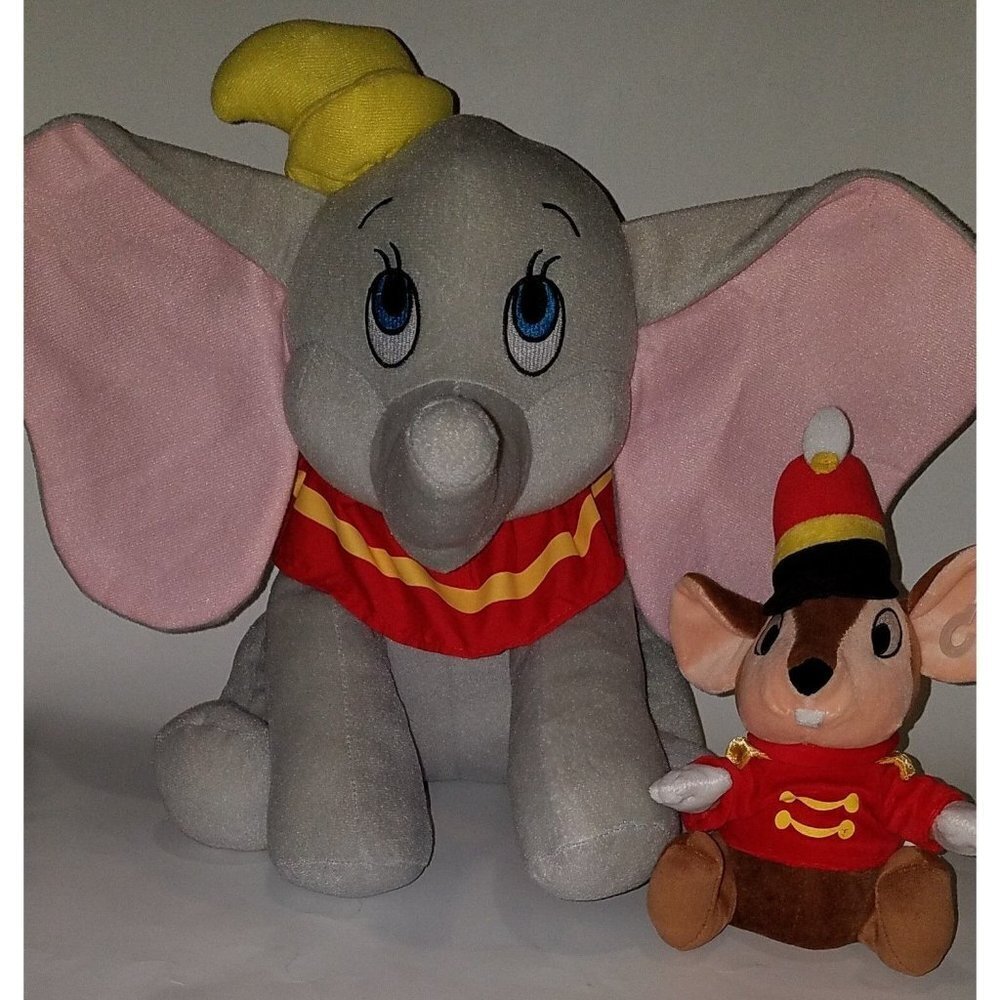 Dumbo Elephant 12" Plush Timothy Mouse 9" Disney Parks Stuffed Animal Toy Lot
